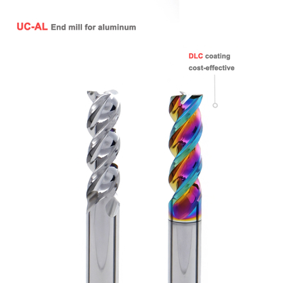 3 Flüt DLC Kaplamalı Karbür Freze Ucu Alüminyum CNC Kesimi İçin